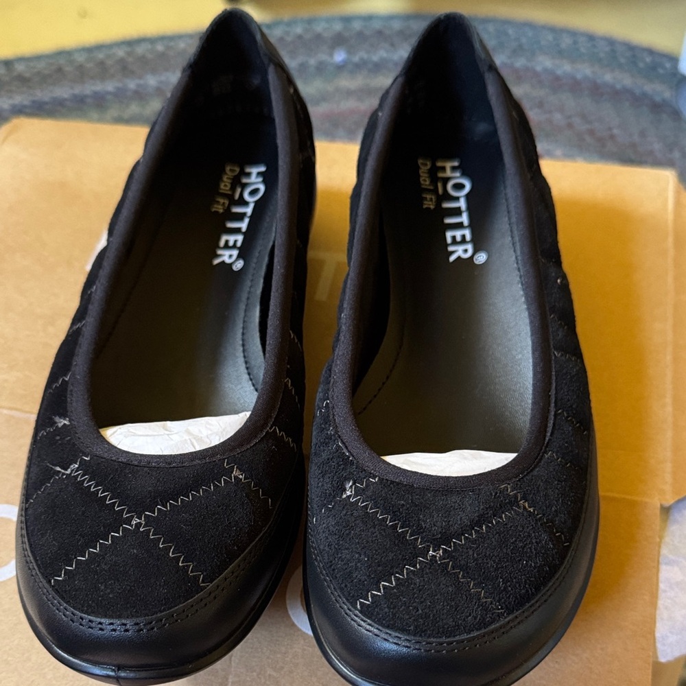 Hotter Black Flats